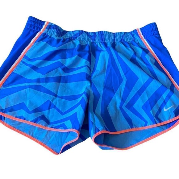 Nike Wm’s Sz Med Dri-Fit Lined Geometric Designed Nylon Running Shorts - Picture 1 of 4